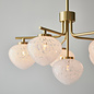 Connie - Satin Brass 6 Light Armed Chandelier with Confetti Glass