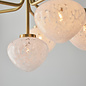 Connie - Satin Brass 6 Light Armed Chandelier with Confetti Glass