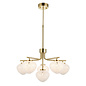 Connie - Satin Brass 6 Light Armed Chandelier with Confetti Glass