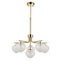 Connie - Satin Brass 6 Light Armed Chandelier with Confetti Glass