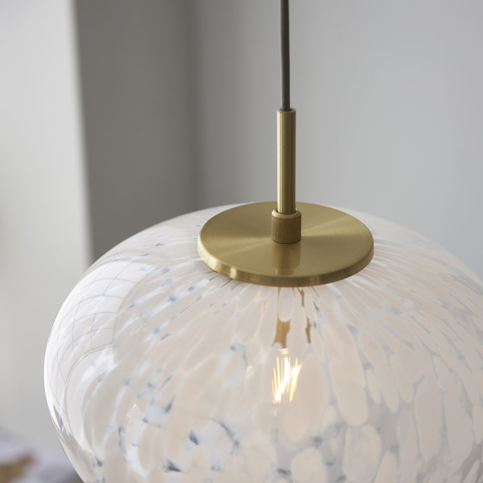 Connie - Satin Brass Pendant with Confetti Glass
