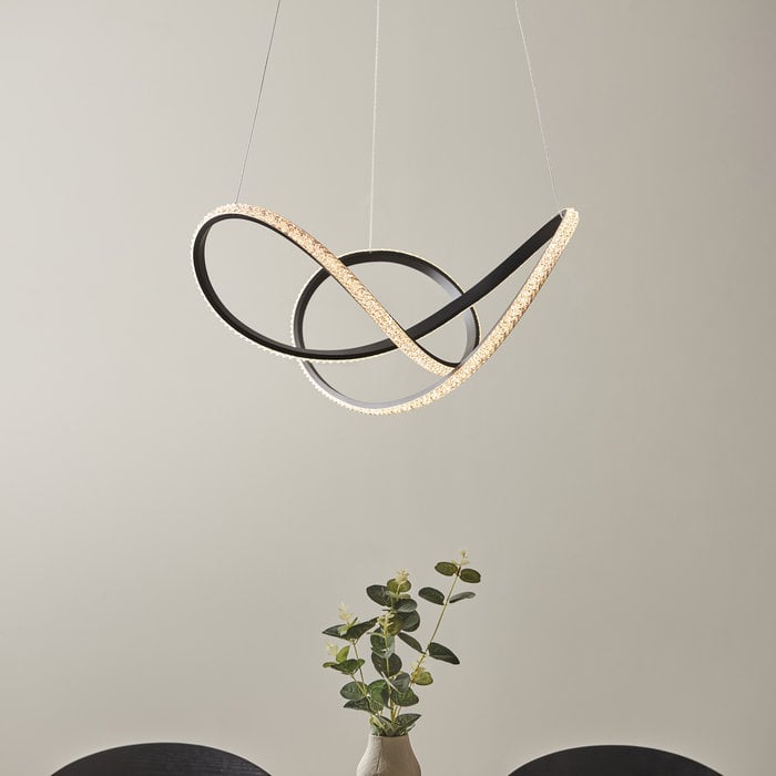 Volution - Texture Black LED Pendant Light with Acrylic Detailing