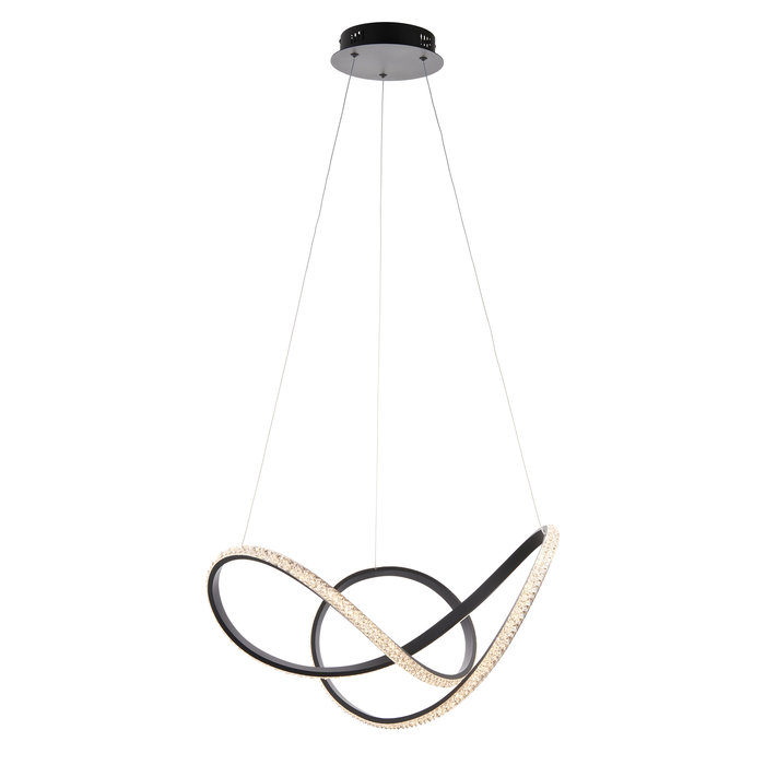 Volution - Texture Black LED Pendant Light with Acrylic Detailing