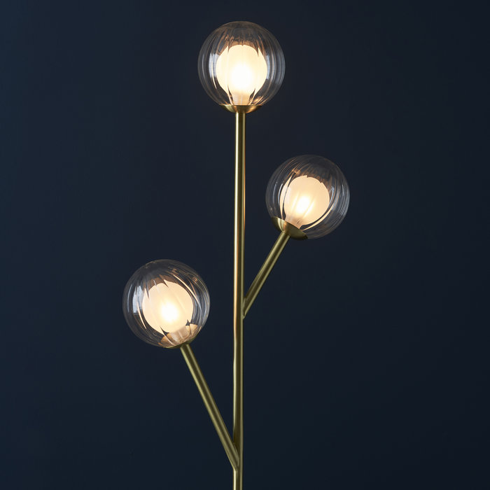 Buddug - 3 Light Satin Brass Floor Lamp