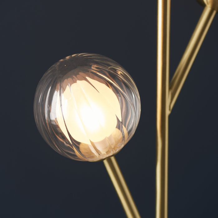 Buddug - 3 Light Satin Brass Floor Lamp