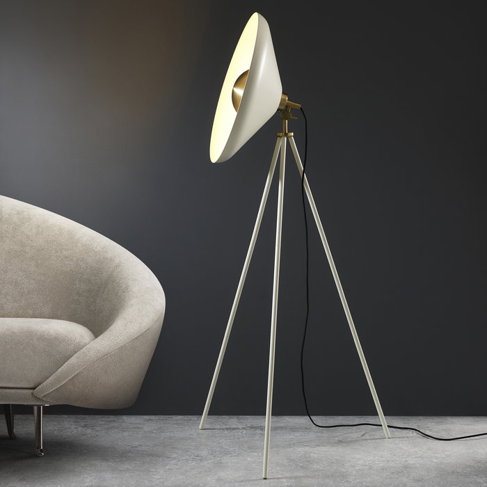 Crane - Adjustable Modern White Industrial Floor Lamp