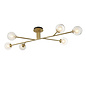 Buddug - 6 Light Satin Brass Semi Flush Ceiling Light