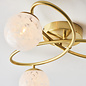 Connie - Satin Brass 3 light Semi Flush Ceiling Light with Confetti Glass