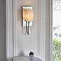 Jess - Mirrored Chrome Wall Light with Vintage White Shade