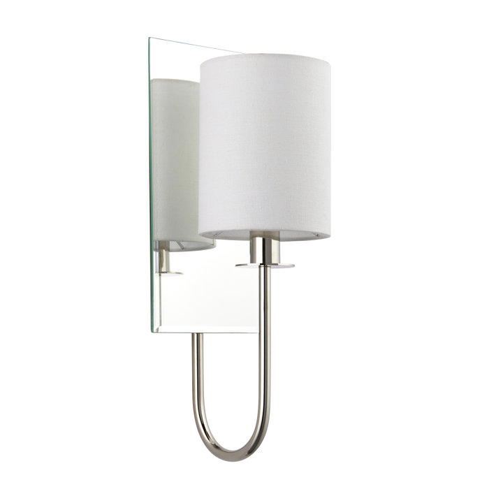 Jess - Mirrored Chrome Wall Light with Vintage White Shade