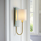 Jess - Mirrored Satin Brass Wall Light with Vintage White Shade