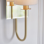 Jess - Mirrored Satin Brass Wall Light with Vintage White Shade