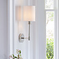 Cassie - Modern Polished Chrome Wall Light with Vintage White Shade