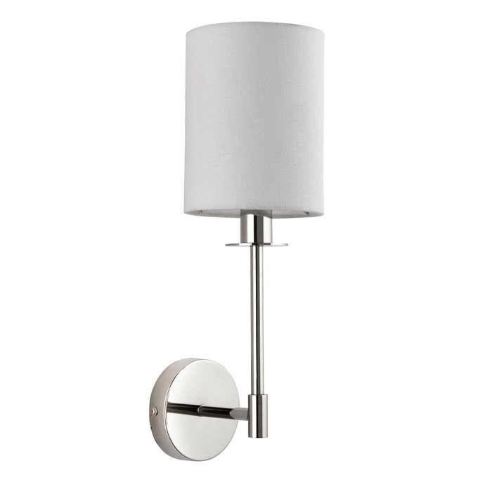 Cassie - Modern Polished Chrome Wall Light with Vintage White Shade