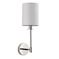 Cassie - Modern Polished Chrome Wall Light with Vintage White Shade