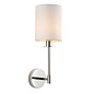 Cassie - Modern Polished Chrome Wall Light with Vintage White Shade