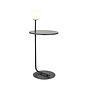 Pobl - Black Floor Light with Table and Opal Glass Shade