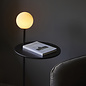 Pobl - Black Floor Light with Table and Opal Glass Shade