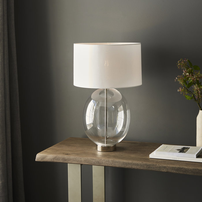 Bettina - Boutique Large Glass Touch Table Lamp with Vintage White Shade
