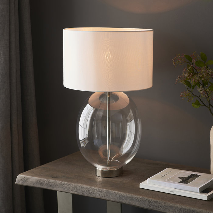 Bettina - Boutique Large Glass Touch Table Lamp with Vintage White Shade