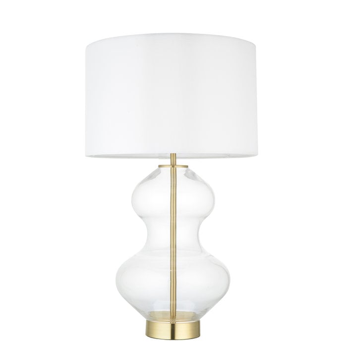 Bettina - Boutique Hotel Style Shaped Glass Touch Table Lamp with Vintage White Shade