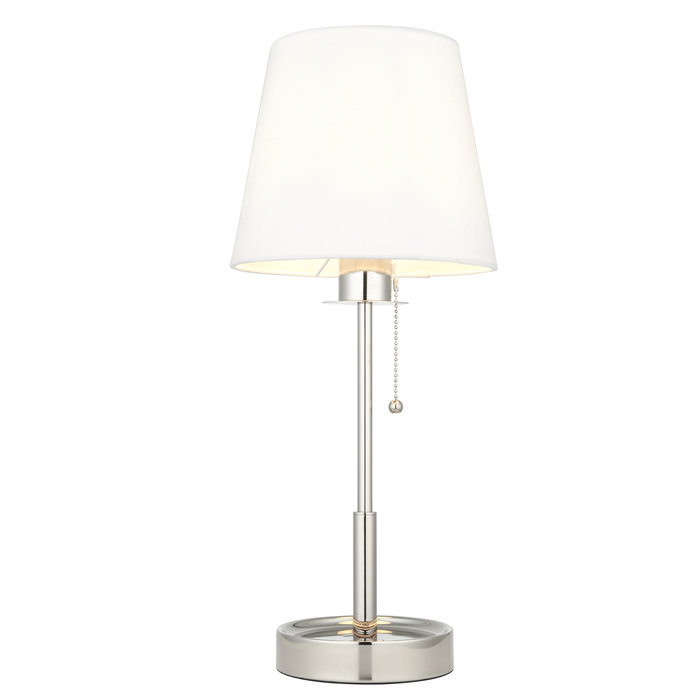 Rona - Vanity Table Lamp with Vintage White Shade - Polished Nickel