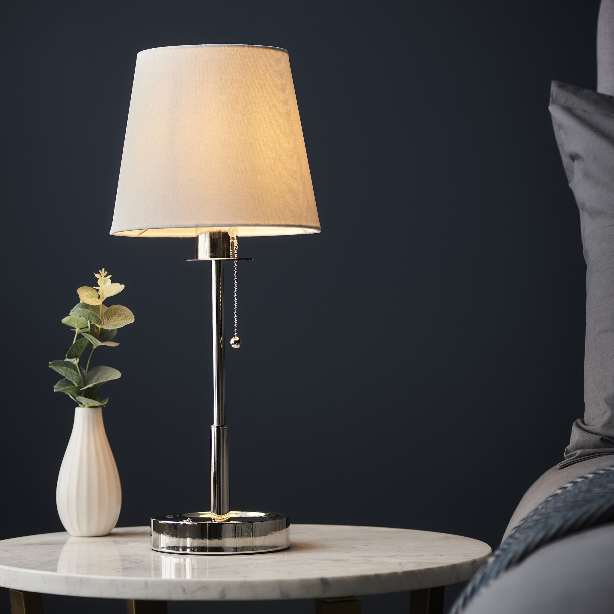 Rona Vanity Table Lamp with Vintage White Shade