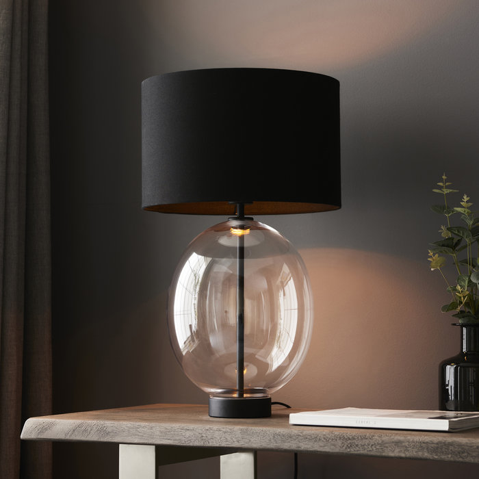 Bettina - Boutique Hotel Style Glass Touch Table Lamp with Black Shade