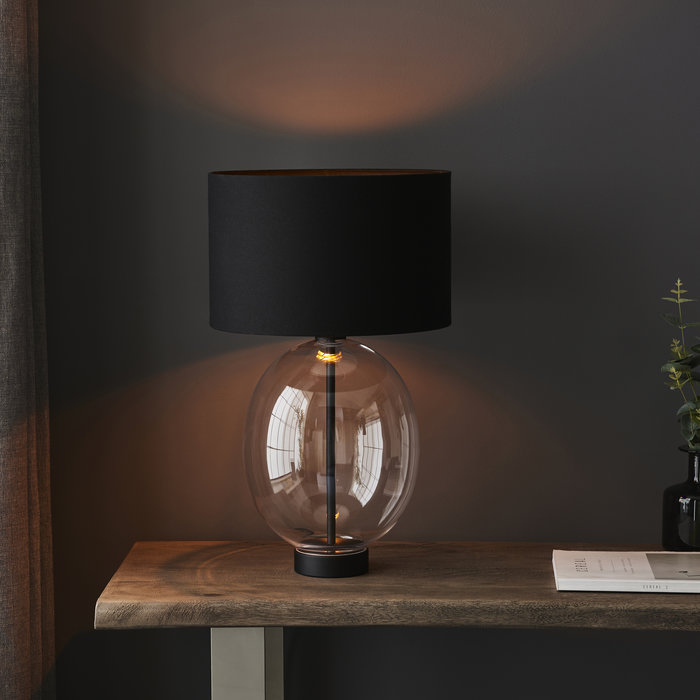 Bettina - Boutique Hotel Style Glass Touch Table Lamp with Black Shade