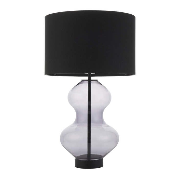 Bettina - Large Glass Touch Table Lamp with Black Shade