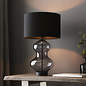 Bettina - Large Glass Touch Table Lamp with Black Shade