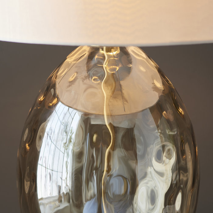Bryonie - Brass and Champagne Colured Glass Touch Table Lamp