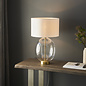 Bettina - Hotel Style Large Glass Touch Table Lamp with Vintage White Shade - Brass