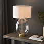 Bettina - Hotel Style Large Glass Touch Table Lamp with Vintage White Shade - Brass