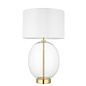 Bettina - Hotel Style Large Glass Touch Table Lamp with Vintage White Shade - Brass