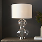 Bettina - Hotel Style Large Glass Touch Table Lamp with Vintage White Shade - Brass