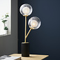 Buddug - 2 Light Table Lamp with Ribbed Glass Shades