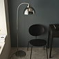 Casper -Modern Nickel and Smokey Glass Floor Lamp- Black Floor Light with Table and Opal Glass Shade - Copy