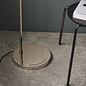 Casper -Modern Nickel and Smokey Glass Floor Lamp- Black Floor Light with Table and Opal Glass Shade - Copy