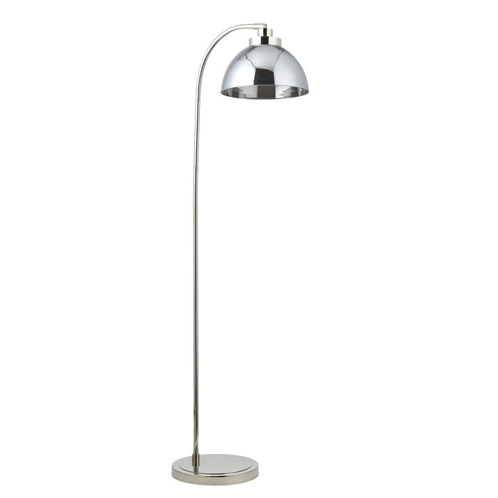 Casper -Modern Nickel and Smokey Glass Floor Lamp- Black Floor Light with Table and Opal Glass Shade - Copy