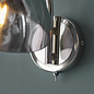 Casper -Modern Nickel and Smokey Glass Wall Light