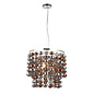 Edina - Chrome, Copper and Smokey Glass 3 Light Pendant