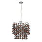 Edina - Chrome, Copper and Smokey Glass 3 Light Pendant