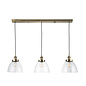 Shenna - Resto Industrial 3 Light Brass Linear Pendant