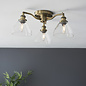 Shenna - Resto Industrial 3 Light Brass Semi Flush Ceiling Light