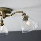 Shenna - Resto Industrial 3 Light Brass Semi Flush Ceiling Light