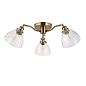 Shenna - Resto Industrial 3 Light Brass Semi Flush Ceiling Light