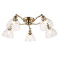 Shenna - Resto Industrial 5 Light Brass Semi Flush Ceiling Light