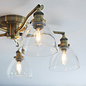 Shenna - Resto Industrial 5 Light Brass Semi Flush Ceiling Light