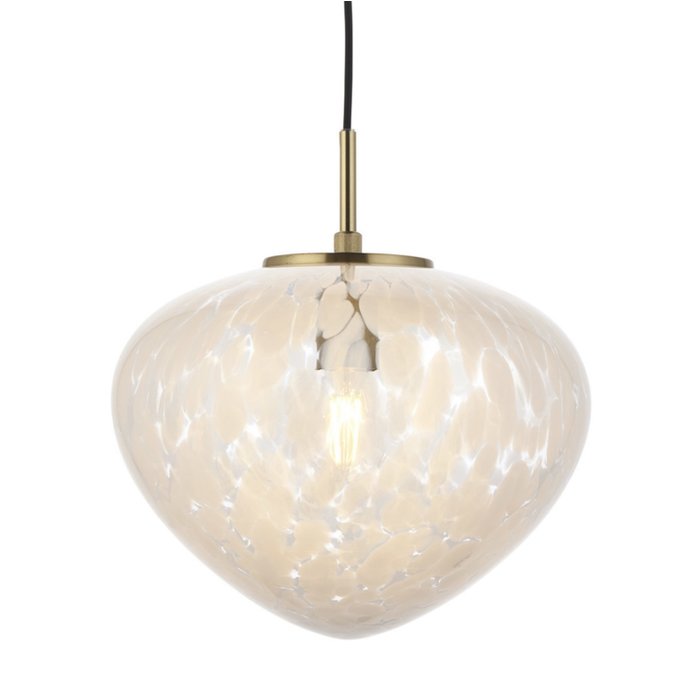 Connie - Satin Brass Pendant with Confetti Glass